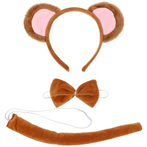 LALAFINA Tieraffe Kostüm Set, Affen Kostüm, Tierkostüm Set, Affenohren Stirnband und Affenschwanz für Erwachsene und Kinder, Halloween, Bühnenaufführung, Karneval, Cosplay, Party LALAFINA Tieraffe Kostüm Set, Affen Kostüm, Tierkostüm Set, Affenohren Stirnband und Affenschwanz für Erwachsene und Kinder, Halloween, Bühnenaufführung, Karneval, Cosplay, Party von LALAFINA