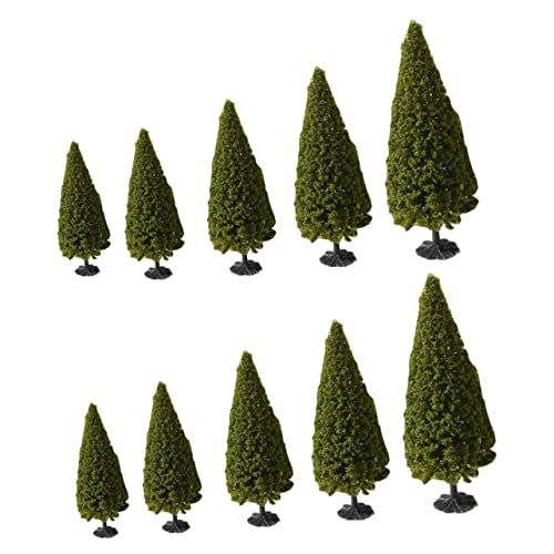 LALAFINA 10 Stück Miniatur Kiefernbaum für Sandtischgestaltung Kreative Mikro Landschaft Materialien Militärgrün Verschiedenen von LALAFINA