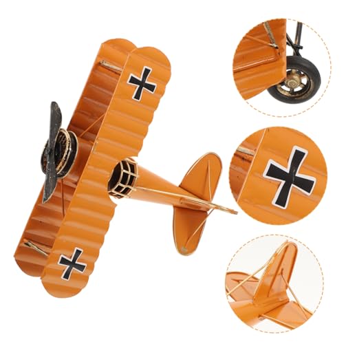 LALAFINA 1stk Flugzeugmodell Ornament Rc-Jets Fliegendes Modell Vintage-Spielzeug Doppeldecker Aus Metall Bücherregal Flugzeugdekor Eisen Retro Schmiedeeisen Dekorationen Sammlerstück Kind von LALAFINA