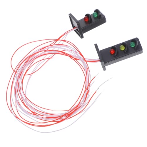 LALAFINA 2 Stück Mini-hausdekor – Zugsignal-lichtmodell Tischdekoration Glattes Realistisches Szenendekor Für Mini-landschaften von LALAFINA