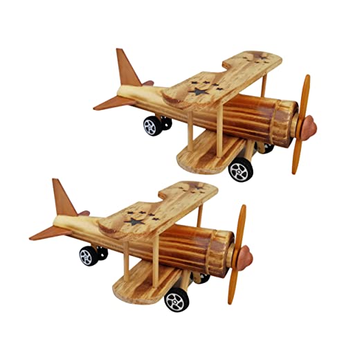 LALAFINA 2st Flugzeugverzierung Aus Holz Flugzeug-Ornamente Schreibtischaufsatz Flugzeugornament Aus Holz Flugzeug Aus Holz 3D-Flugzeug-Puzzle Kind Hölzern China Bambus von LALAFINA