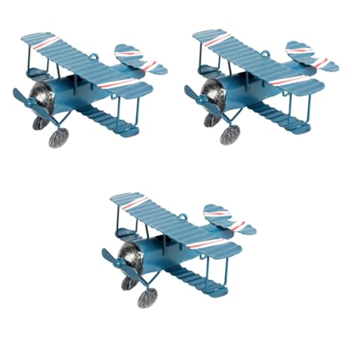 LALAFINA 3St Desktop-Modelle für Flugzeuge Vintage Flugzeugmodell aus Metall Wohnkultur Spielzeug Vintage dekoratives Flugzeugmodell schmiedeeiserne Flugzeuge Haushalt von LALAFINA