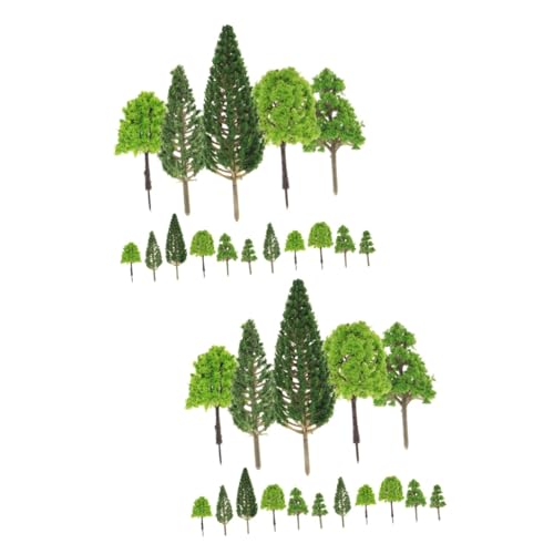 LALAFINA 60 STK Mikrolandschaftssimulationsbaum Zuglandschaft Miniaturbäume Dekorative Kunstpflanzen Modell Flaschenbürstenbäume Mini-modellbäume Mini-züge Grün Diorama Plastik Bahn von LALAFINA