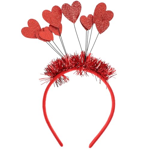 LALAFINA Valentinstag Rote Herz Kopf Boppers Herz Haarreif Rot Haarreifen Herz Haarreifen Partyzubehör für Urlaub Hochzeit Geburtstag Party von LALAFINA