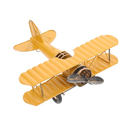 LALAFINA Vintage Flugzeug Modell aus Metall Retro Flugzeug Dekoration für Tisch Zuhause Robust und Langlebig Perfektes für Flugzeugliebhaber Rustikaler Charme Gelb LALAFINA Vintage Flugzeug Modell aus Metall Retro Flugzeug Dekoration für Tisch Zuhause Robust und Langlebig Perfektes für Flugzeugliebhaber Rustikaler Charme Gelb von LALAFINA