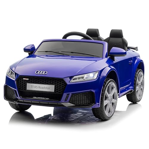 LALAHO Elektro-Kinderauto ADUI TTRS 12V Kinderfahrzeug mit 2,4G-Fernbedienung, 3-5 km/h für Kinder, Musik, Hupe & Scheinwerfer (Blau) von LALAHO