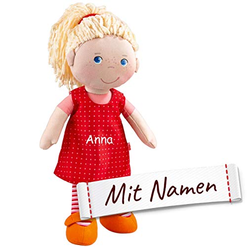 HABA Stoffpuppe Annelie mit Namen Bestickt, weiche Erste Baby Puppe mit Kleidung und Haaren, 0-5 Jahre Kuschelpuppe Taufgeschenk, Geschenk zur Geburt/Taufe 302108 HABA Stoffpuppe Annelie mit Namen Bestickt, weiche Erste Baby Puppe mit Kleidung und Haaren, 0-5 Jahre Kuschelpuppe Taufgeschenk, Geschenk zur Geburt/Taufe 302108 von LALALO