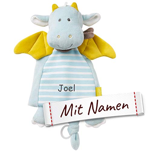 LALALO FEHN Drache Schmusetuch mit Namen Bestickt, Baby & Kleinkinder Spielkamerad & Einschlafhilfe, Schmusetuch Stofftier-Schnuffeltuch personalisiert, Kuscheltuch Geschenkidee Junge, Deluxe LALALO FEHN Drache Schmusetuch mit Namen Bestickt, Baby & Kleinkinder Spielkamerad & Einschlafhilfe, Schmusetuch Stofftier-Schnuffeltuch personalisiert, Kuscheltuch Geschenkidee Junge, Deluxe von LALALO