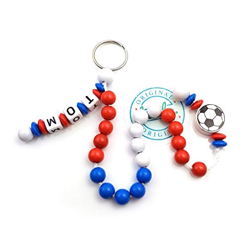 LALALO Fußball Rechenkette mit Namen, Schulanfang, Lernmittel rechnen bis 20, Blau/Rot/Weiß von LALALO