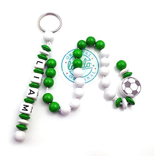 LALALO Fußball Rechenkette mit Namen, Schulanfang, Lernmittel rechnen bis 20, Grün/Weiß von LALALO