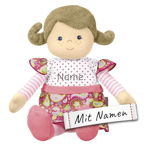 LALALO Stoffpuppe Gesa mit Namen Bestickt – erste Sterntaler Babypuppe/Kuschelpuppe für Mädchen, Geschenkidee zur Geburt von LALALO