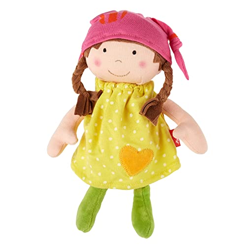 Sigikid SIGIKID Stoffpuppe Brenda Bilipup mit Namen personalisiert/Bestickt (Gelb), Puppe/Softdolls, Mädchen Babyspielzeug empfohlen ab 6 Monaten von LALALO