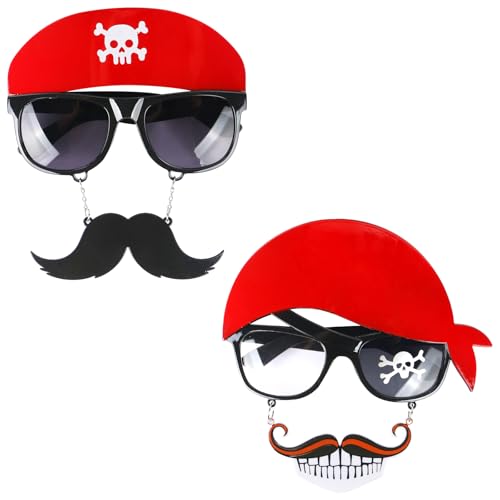 LALASTYLE 2 Paar lustige Piraten-Brillen für Halloween, verkleiden sich mit verschlungenen Designs, perfekt für Kostümpartys, Piraten-Themen-Events LALASTYLE 2 Paar lustige Piraten-Brillen für Halloween, verkleiden sich mit verschlungenen Designs, perfekt für Kostümpartys, Piraten-Themen-Events von LALASTYLE
