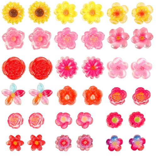 LALASTYLE 36 Stück Mini-Harz-Blumen, bunte 3D-Blumendekorationen für Puppenhaus, Feengärten und Bastelarbeiten LALASTYLE 36 Stück Mini-Harz-Blumen, bunte 3D-Blumendekorationen für Puppenhaus, Feengärten und Bastelarbeiten von LALASTYLE