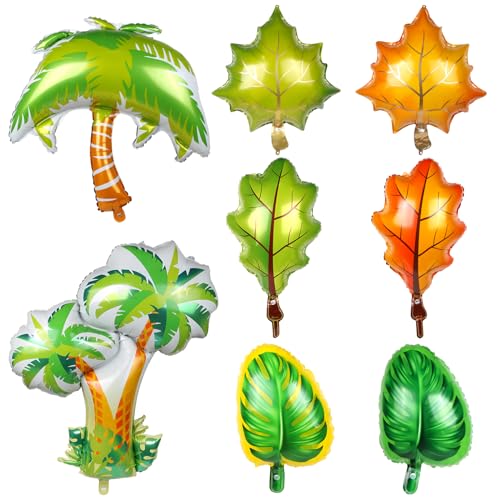 LALASTYLE Hawaii-Palmen-Ballons, Party-Dekorationen, tragbare hawaiianische tropische Luftballons, Dekorationen für Wohnzimmer, Tür, Wand, Fenster, 8 Stück von LALASTYLE