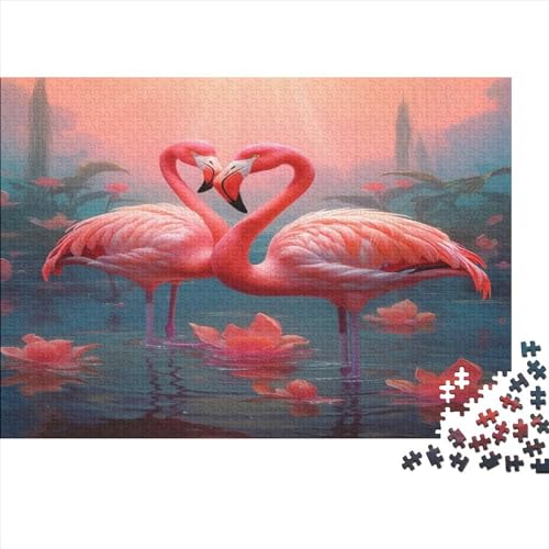 Flamingos Erwachsene Puzzles 500 Teile Animals Lernspiel Family Challenging Games Geburtstag Moderne Wohnkultur Stress Relief 500pcs (52x38cm) von LAMAME