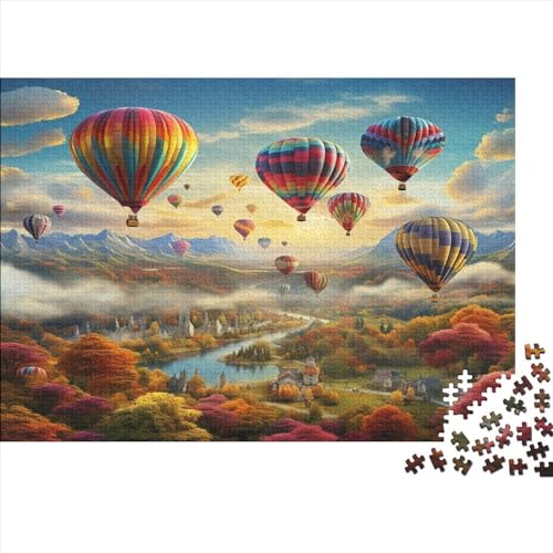 Hot Air Balloon 1000 Teile Landscaping Puzzle Erwachsene Family Challenging Games Wohnkultur Geburtstag Lernspiel Stress Relief Toy 1000pcs (75x50cm) von LAMAME