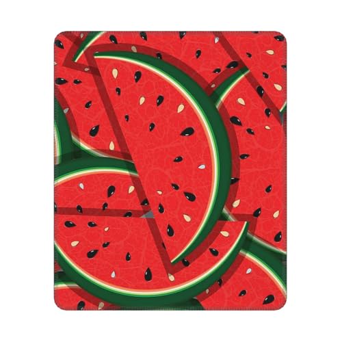 LAMAME Gaming-Mauspad, Motiv: rote Wassermelone, 25,4 x 30,5 cm, tragbares Mauspad, langlebig und waschbar von LAMAME