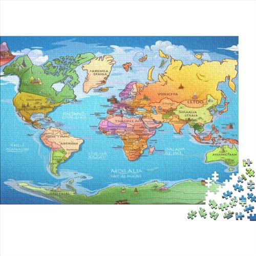 Map of Europe 1000 Teile Landscaping Puzzles Für Erwachsene Educational Game Geburtstag Family Challenging Games Moderne Wohnkultur Stress Relief 1000pcs (75x50cm) von LAMAME