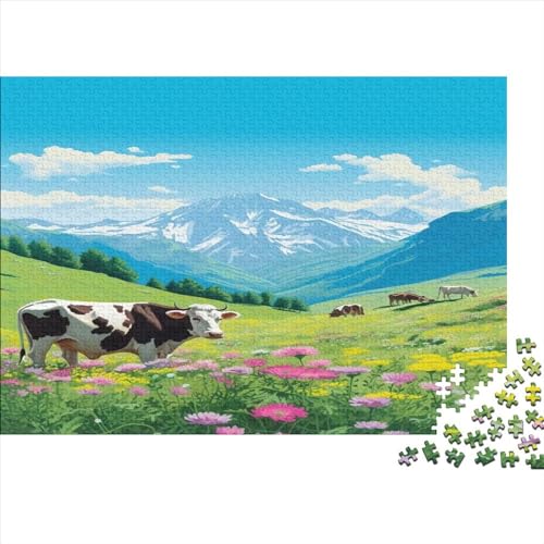 Milk Cow 1000 Teile Animals Puzzle Für Erwachsene Wohnkultur Lernspiel Family Challenging Games Geburtstag Stress Relief Toy 1000pcs (75x50cm) von LAMAME