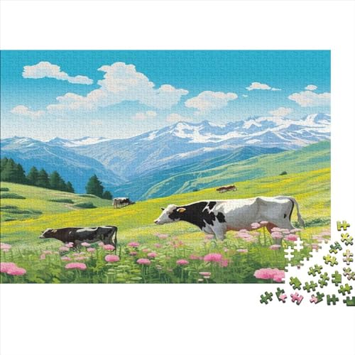 Milk Cow Erwachsene Puzzles 1000 Teile Animals Family Challenging Games Home Decor Geburtstag Educational Game Stress Relief 1000pcs (75x50cm) von LAMAME