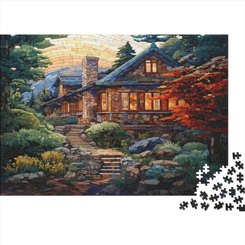 Mountain Village Cottage 1000 Teile Landscaping Für Erwachsene Puzzles Home Decor Lernspiel Family Challenging Games Geburtstag Stress Relief Toy 1000pcs (75x50cm) von LAMAME