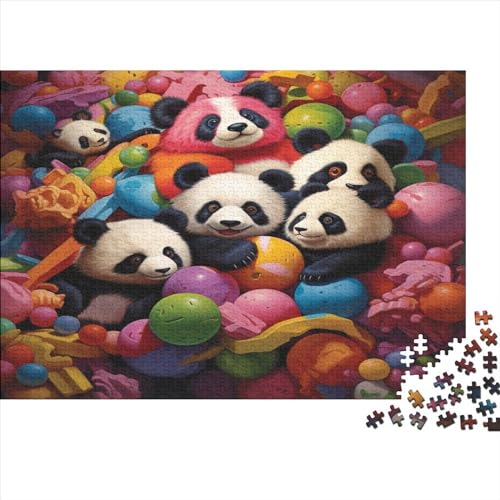 Panda Erwachsene Puzzles 300 Teile Animals Geburtstag Lernspiel Home Decor Family Challenging Games Stress Relief Toy 300pcs (40x28cm) von LAMAME