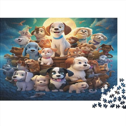 Puppies Erwachsene 1000 Teile Animals Puzzles Geburtstag Home Decor Family Challenging Games Educational Game Stress Relief 1000pcs (75x50cm) von LAMAME