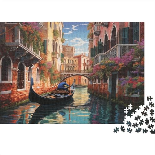 Riverside Town 1000 Teile Landscaping Puzzles Erwachsene Geburtstag Family Challenging Games Educational Game Home Decor Stress Relief 1000pcs (75x50cm) von LAMAME