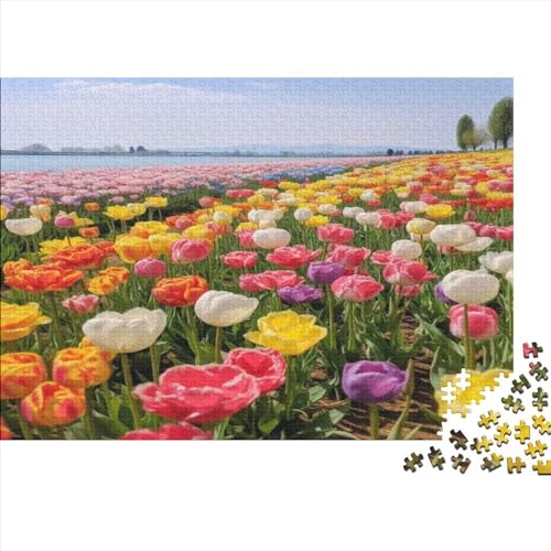 Sea of Flowers 500 Teile Flowers Für Erwachsene Puzzles Home Decor Lernspiel Family Challenging Games Geburtstag Stress Relief Toy 500pcs (52x38cm) von LAMAME