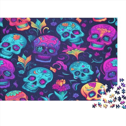 Skull Puzzle 1000 Teile Landscaping Erwachsene Geburtstag Home Decor Lernspiel Family Challenging Games Stress Relief Toy 1000pcs (75x50cm) von LAMAME