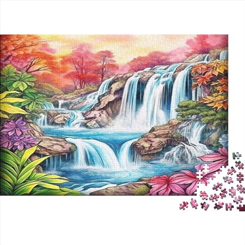 Waterfall Erwachsene 1000 Teile Landscaping Puzzle Family Challenging Games Educational Game Geburtstag Moderne Wohnkultur Stress Relief 1000pcs (75x50cm) von LAMAME