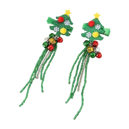 Festliche Haarspange für Kinder mit Fransen und Perlen, Haarnadel, Weihnachtsmannmütze/Weihnachtsbaum, seitliche Haarnadel, Weihnachtsschmuck, Chri von LAMDNL