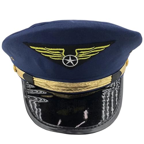 LAMDNL Pilot Uniform Kapitän Hut für Erwachsene Captain Party Cosplay Kostüm Maskeraden Kapitän Hut für Halloween Party von LAMDNL