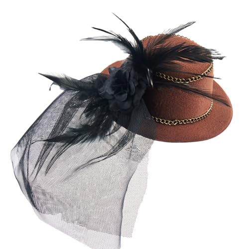 LAMDNL Steampunk-Hut für Damen, Mann mit Ausrüstung und Rose, Halloween, Cosplay, Party, Kostüm, Kopfbedeckung mit Haarspange von LAMDNL