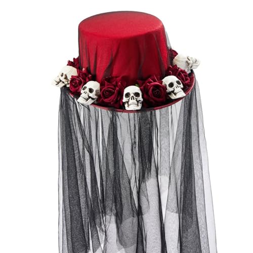 LAMDNL Unisex Zylinder Gothic Cover Cosplay für Gothic Party Industrial Age Skull Top Hat für Halloween Dress Up von LAMDNL