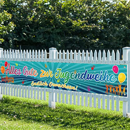 LAMEK Alles Gute zur Jugendweihe Banner Endlich Erwachsen Banner 300x50cm Erwachsenwerden Hintergrund Jugendweihe Deko Hängende Dekoration für Junge Mädchen Erwachsene Partyfeiern LAMEK Alles Gute zur Jugendweihe Banner Endlich Erwachsen Banner 300x50cm Erwachsenwerden Hintergrund Jugendweihe Deko Hängende Dekoration für Junge Mädchen Erwachsene Partyfeiern von LAMEK