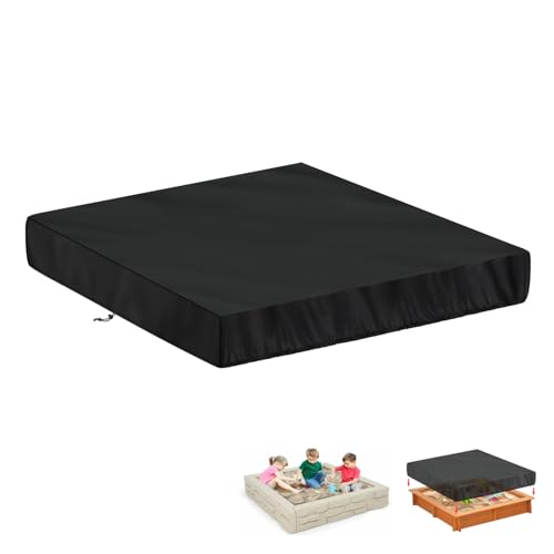 LAMUNI Sandkasten Abdeckplane 140x140x20cm Sandkastenabdeckungen Schutzhülle Sandkasten Wasserdicht Sandkiste Abdeckung Sandkasten Hülle 420D Oxford Sandkasten Regenschutz, Winddicht, Staubdicht von LAMUNI