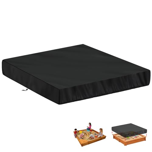 LAMUNI Sandkasten Abdeckplane 200x200x20cm Sandkastenabdeckungen Schutzhülle Sandkasten Wasserdicht Sandkiste Abdeckung Sandkasten Hülle 420D Oxford Sandkasten Regenschutz, Winddicht, Staubdicht von LAMUNI
