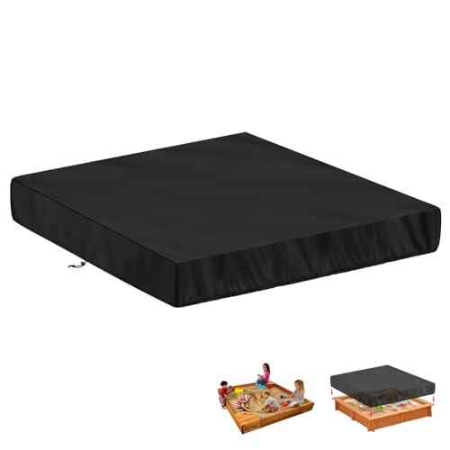 LAMUNI Sandkasten Abdeckung, Sandkastenabdeckung, Sandkasten Schutzplane, 420D Oxford Abdeckung für Sandkasten, Schutzhülle für Sandbox, Wasserdichte Abdeckplane für Sandkasten Plane, 180x180x20cm von LAMUNI