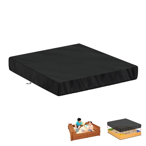 LAMUNI Sandkasten Abdeckung, Sandkastenabdeckung, Sandkasten Schutzplane, 420D Oxford Abdeckung für Sandkasten, Schutzhülle für Sandbox, wasserdichte Abdeckplane für Sandkasten Plane, 120x120x20cm von LAMUNI