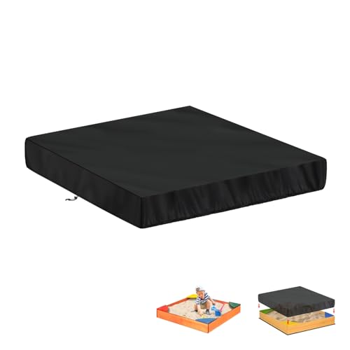 LAMUNI Sandkasten Abdeckung Plane für Sandbox, 100x100x20cm Sandkasten Abdeckplane wasserdichte Sandkastenabdeckungen Staubdichte 420D Oxford Sandkiste Schutzhülle für Sandkasten Pool Garten von LAMUNI