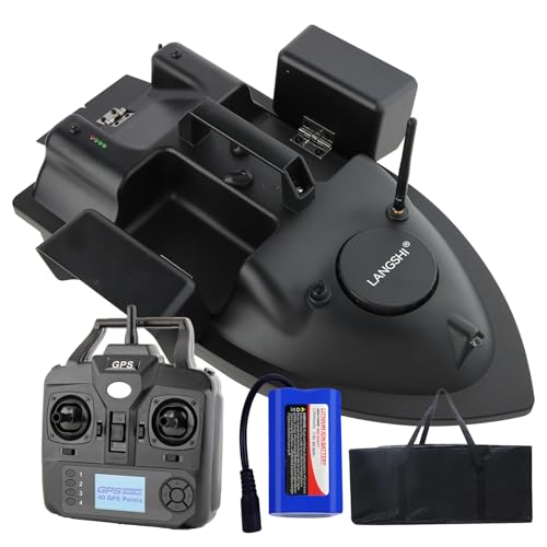 LANGSHI GPS Smart RC Köderboot 2kg Laden Auto Cruise Fernsteuerung 500M Entfernung Angeln Köderboot, 12000mah (S-V010) von LANGSHI