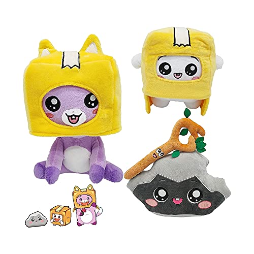 LANKYBOX Plush Anime Toys，Foxy Boxy Rocky Soft Stuffed Plushies Removable Cute Robot Doll Home Living Room Sofa Office A Lovely Gift von LANKYBOX
