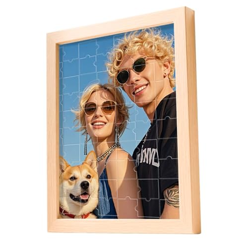 LANZOL Personalisiertes Puzzle, individuelles Foto mit Rahmen, 70 Teile, Haustiere, Portraits, Landschaften, Bild-Ideen, Geschenke für Familie, Freunde, geliebte Familie (horizontal 20 x 15 cm) von LANZOL