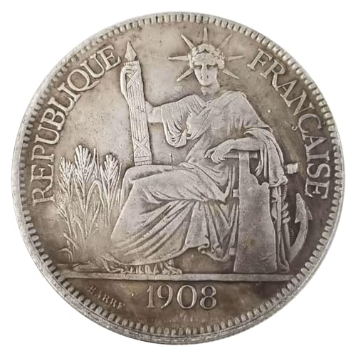 LAOJUNLU 1908 Französische Sitzende Freiheitsankerstatue Dekorationen Ornamente antik Glücksmünze Viel Glückszeichen Seltene Münze Feng Shui Gedenkmünze LAOJUNLU 1908 Französische Sitzende Freiheitsankerstatue Dekorationen Ornamente antik Glücksmünze Viel Glückszeichen Seltene Münze Feng Shui Gedenkmünze von LAOJUNLU