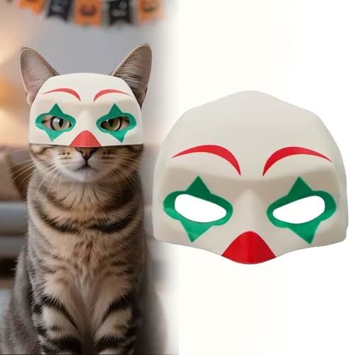 LAOYEFACAI Clown Katzenmasken Katzenmaske Fledermaus & Clown Motiv Lustige Haustiermaske für Katze und Kleine Hunde Halloween Party Kostüm Welpen Rollenspiel Masken (XC) von LAOYEFACAI