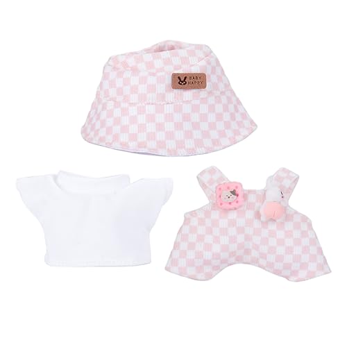 LAOYEFACAI Kleidung für 17-cm-Puppen, Rock-Set für Puppen, 3-teiliges Set mit Fischerhut-Unterwäsche-Hosenset für 17-cm-Puppen Accessoires (25) von LAOYEFACAI