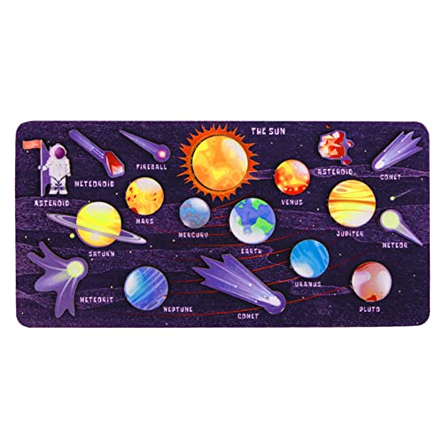 LAPONO Holz Sonnensystem Puzzle Spielzeug für Kinder Sonne und Planeten Kinderpuzzle DIY Holzpuzzle Ornamente Denktraining Lernspielzeug Geschenke für Jungen Mädchen Planetenpuzzle, Farbe F LAPONO Holz Sonnensystem Puzzle Spielzeug für Kinder Sonne und Planeten Kinderpuzzle DIY Holzpuzzle Ornamente Denktraining Lernspielzeug Geschenke für Jungen Mädchen Planetenpuzzle, Farbe F von LAPONO