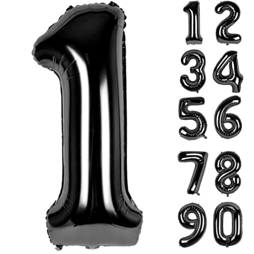 Zahlen Luftballons Geburtstag 1 Schwarz, Folienballon Riesen 82cm Helium Ballons Zahl Luftballon Zahlenluftballons Geburtstagsdeko Für Mädchen Junge Kindergeburtstag Babyparty Jubiläum Party Deko Zahlen Luftballons Geburtstag 1 Schwarz, Folienballon Riesen 82cm Helium Ballons Zahl Luftballon Zahlenluftballons Geburtstagsdeko Für Mädchen Junge Kindergeburtstag Babyparty Jubiläum Party Deko von LAPONO